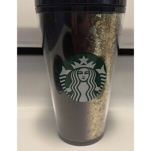 Starbucks Exclusive Holiday 2020 Black / Gold Glitter 16 oz Tumbler Cup New